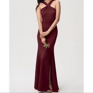 Jenny Yoo Long Bridesmaid Dress Kayleigh in Hibiscus